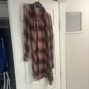 Angie Multicolor Plaid Long Sleeve Dress